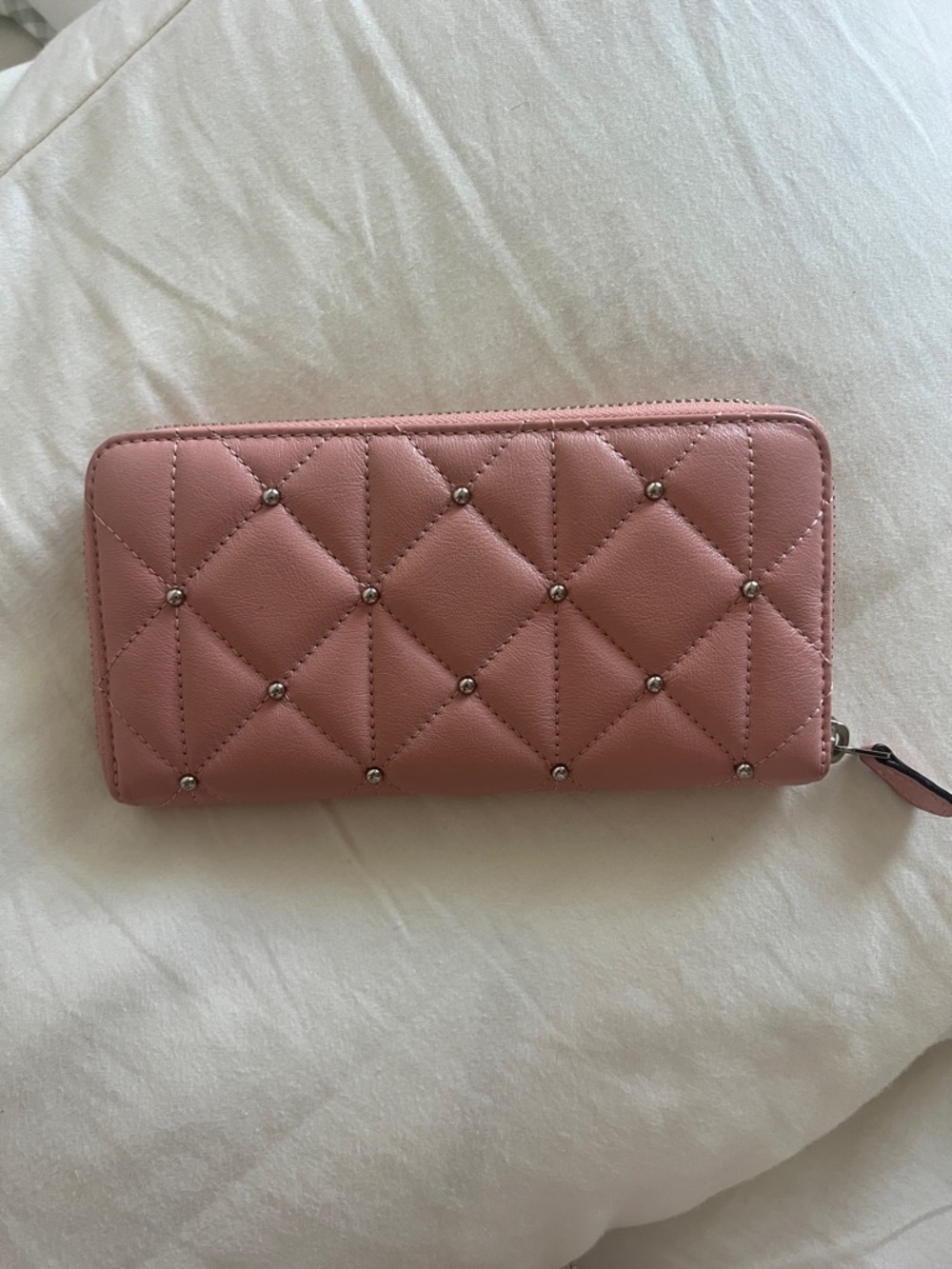 Coach Quilted Studded Zip Around Wallet in Pink - Picture 2 of 10